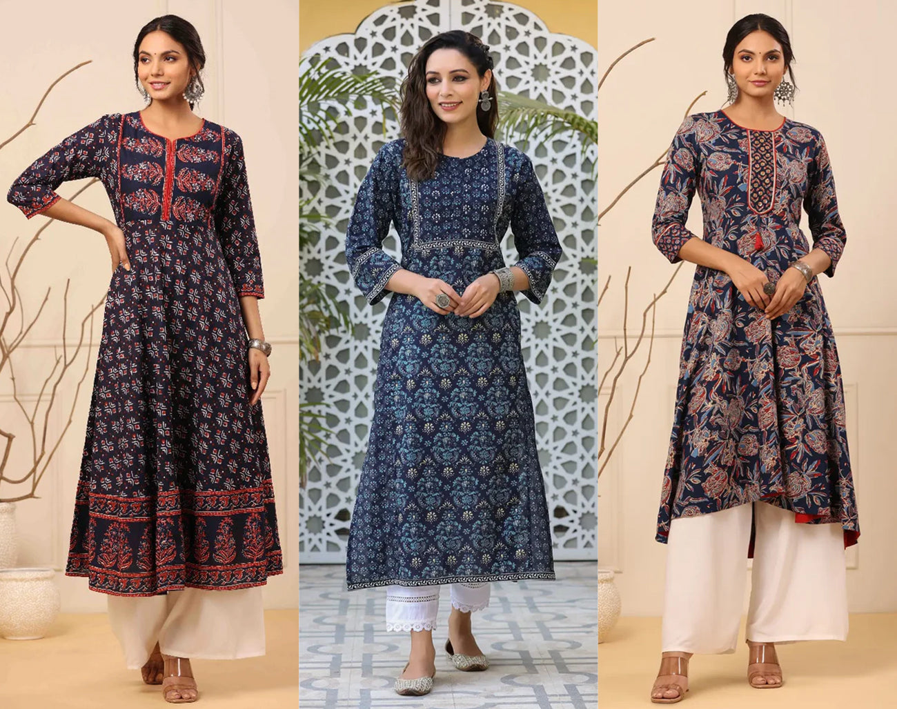 Simple A line Kurti Designs That Are in Style Rain Rainbow