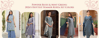Powder Blues & mint greens: 2026’s hottest summer kurta set colors