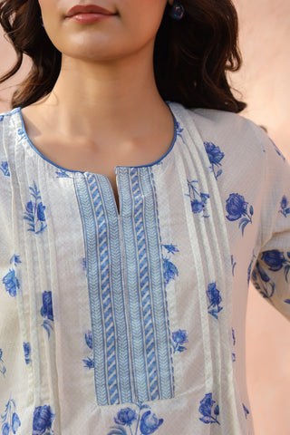 Floral Printed Round Neck Pure Cotton Top