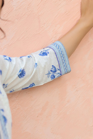 Floral Printed Round Neck Pure Cotton Top