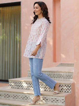 Ethnic Motifs Printed Pure Cotton A-Line Top