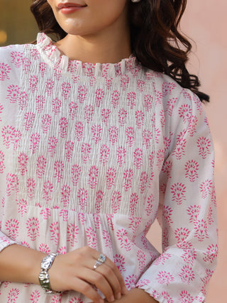Ethnic Motifs Printed Pure Cotton A-Line Top