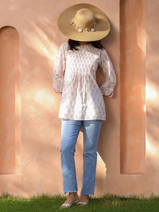 Ethnic Motifs Printed Pure Cotton A-Line Top