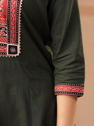 Green Printed 3-Piece Anarkali Kurta Set