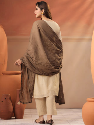 Women Ethnic Motifs Embroidered Regular Thread Work Kurta With Dupatta