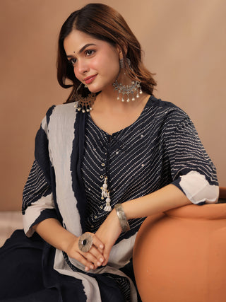Women Ethnic Motifs Printed Regular Pure Cotton Kurta with Palazzos & With Dupatta