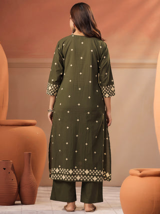 Women Ethnic Motifs Printed Regular Pure Cotton Kurta with Trousers & With Dupatta