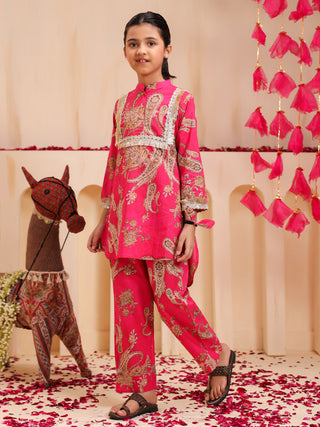 Girls Ethnic Motifs Printed Cord Set