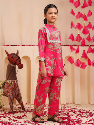 Girls Ethnic Motifs Printed Cord Set