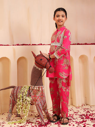 Girls Ethnic Motifs Printed Cord Set