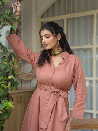 Rose Pink Solid Dress