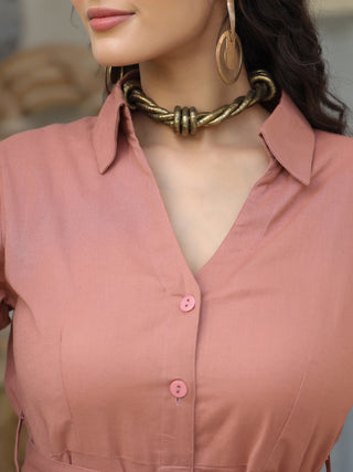 Rose Pink Solid Dress