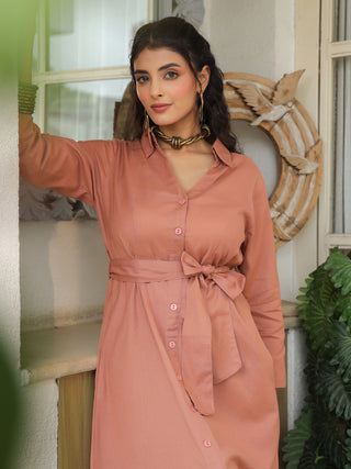 Rose Pink Solid Dress