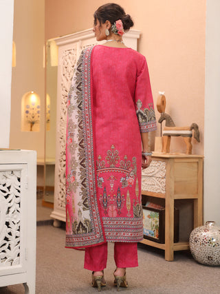 Women Ethnic Motifs Printed Regular Pure Cotton Kurta with Trousers & With Dupatta