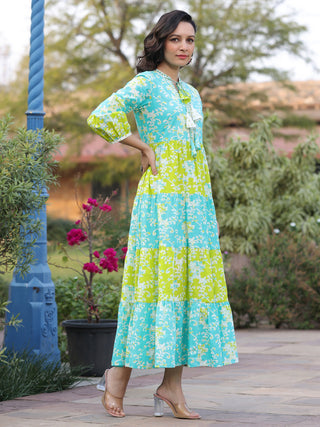 Women Printed Flared Sleeves Anarkali Kurta