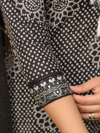 Black Printed 3-Piece Straight Kurta Set