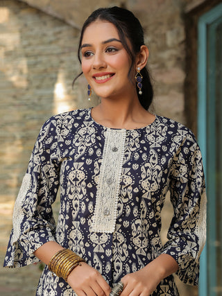 Printed Pure Cotton Tunic With Trouser