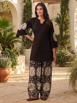 Women Printed Regular Pure Cotton Kurta with Salwar