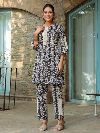 Printed Pure Cotton Tunic With Trouser