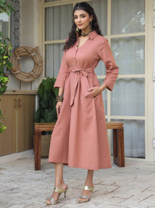 Rose Pink Solid Dress