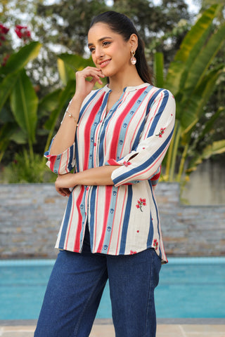 Beige Striped Shirt