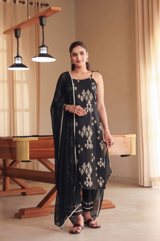 Women Printed Regular Pure Cotton Kurta with Trousers & With Dupatta
