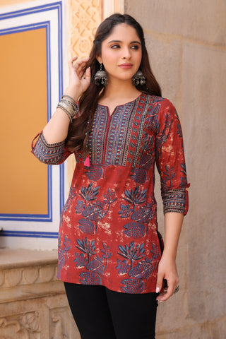 Floral Print Cotton Top