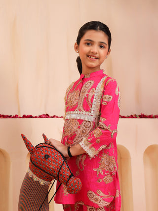 Girls Ethnic Motifs Printed Cord Set