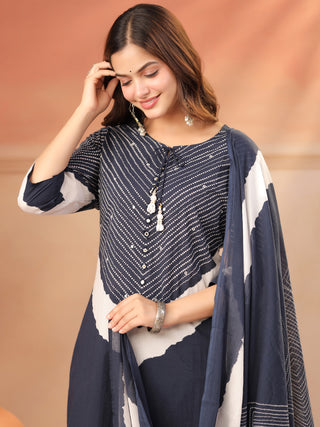 Women Ethnic Motifs Printed Regular Pure Cotton Kurta with Palazzos & With Dupatta