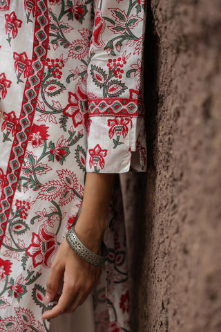 Women Ethnic Motifs Printed Thread Work Kurta