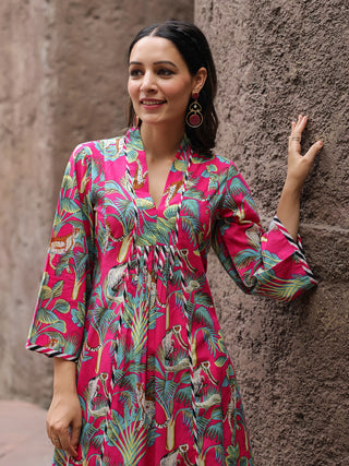 Floral Printed Regular Pure Cotton Kurta & Trousers