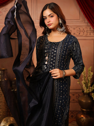 Women Ethnic Motifs Printed Regular Kurta with Trousers & With Dupatta Set
