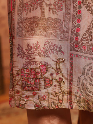 Women Ethnic Motifs Printed Regular Beads and Stones Kurta with Trousers & With Dupatta