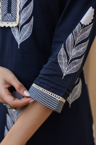 Ethnic Motifs Printed Pure Cotton Kurta with Trousers & With Dupatta