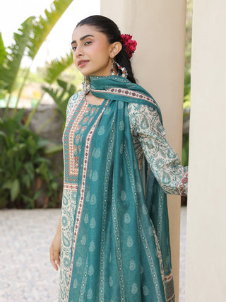 Women Floral Printed Regular Mirror Work Kurta with Trousers & With Dupatta