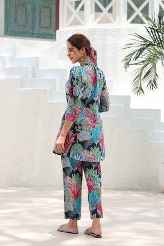 Tropical Printed Pure Cotton Tunic & Trouser