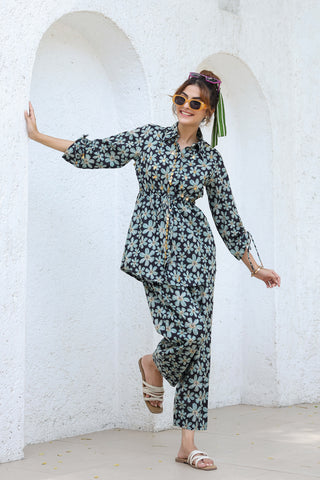 Printed Pure Cotton Tunic & Trousers