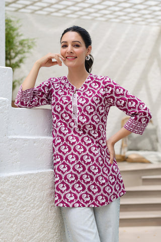 Ethnic Motifs Printed Pure Cotton Kurti