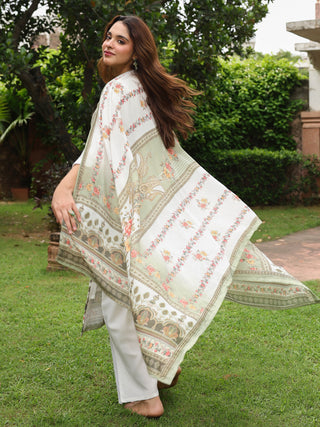 Women Floral Printed Regular Pure Cotton Kurta with Trousers & With Dupatta