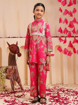 Girls Ethnic Motifs Printed Cord Set