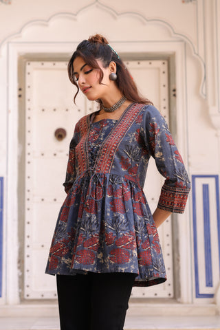 Floral Print Cotton Top