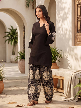Women Printed Regular Pure Cotton Kurta with Salwar