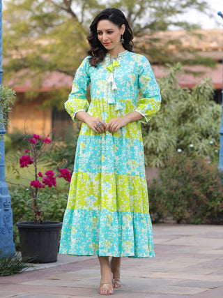 Women Printed Flared Sleeves Anarkali Kurta