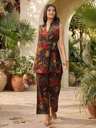 Printed Pure Cotton Tunic With Trouser