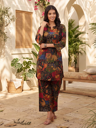 Printed Pure Cotton Tunic With Trouser
