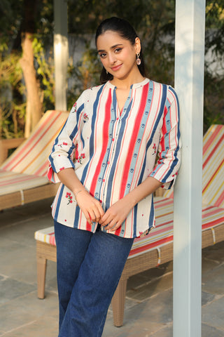 Beige Striped Shirt