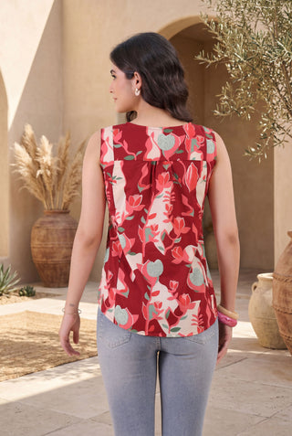 Floral Print Cotton Top