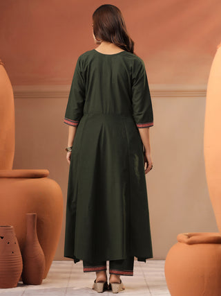 Green Printed 3-Piece Anarkali Kurta Set