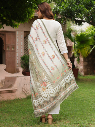 Women Floral Printed Regular Pure Cotton Kurta with Trousers & With Dupatta