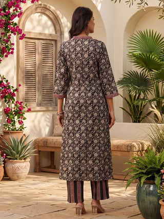 Black Printed Gota Patti 3-Piece Kurta Set